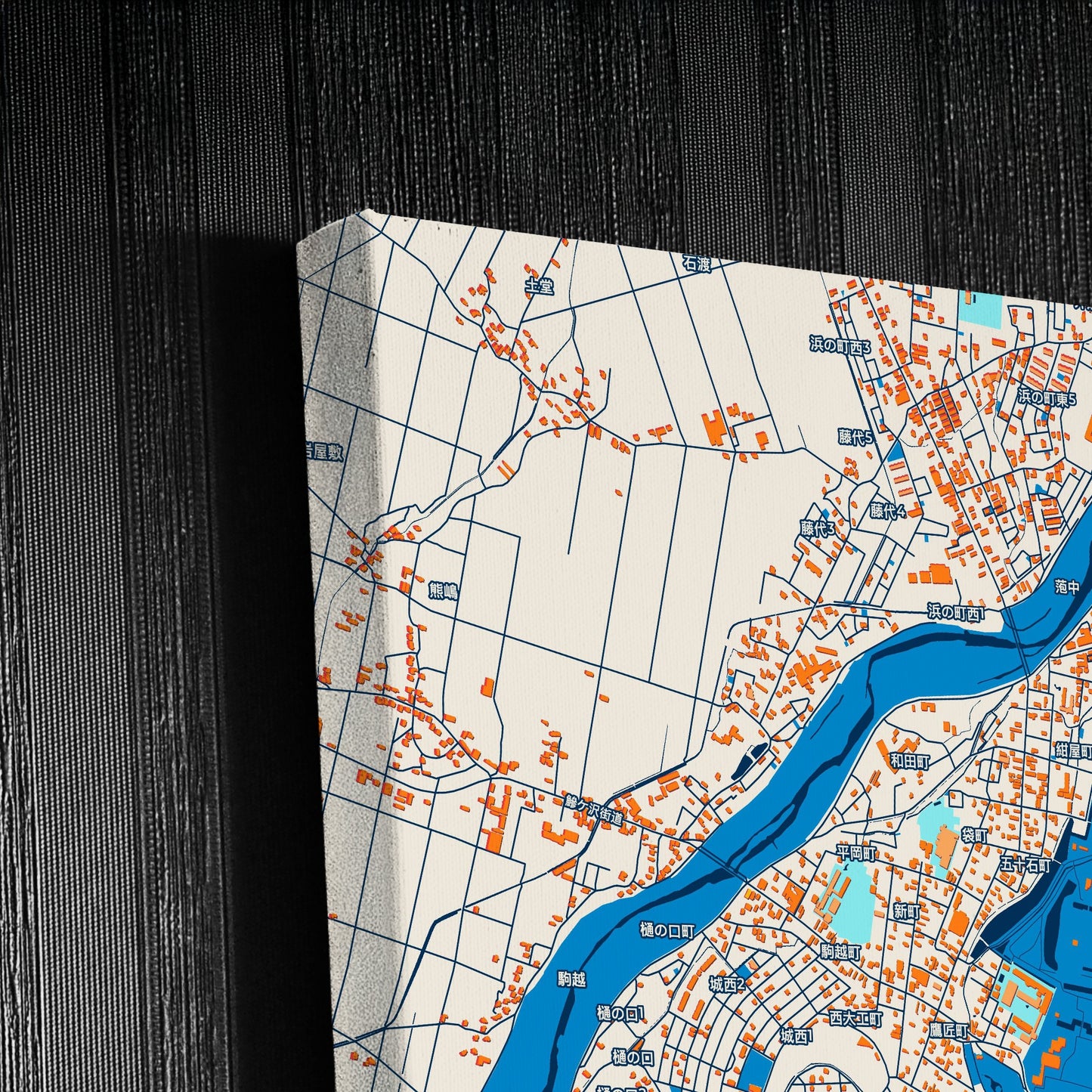 Hirosaki Japan Colorful City Map Canvas Print Detail