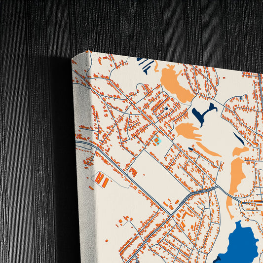 Хлухів Ukraine Colorful City Map Canvas Print Detail