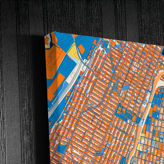 Hoboken New Jersey Colorful City Map Canvas Print Detail