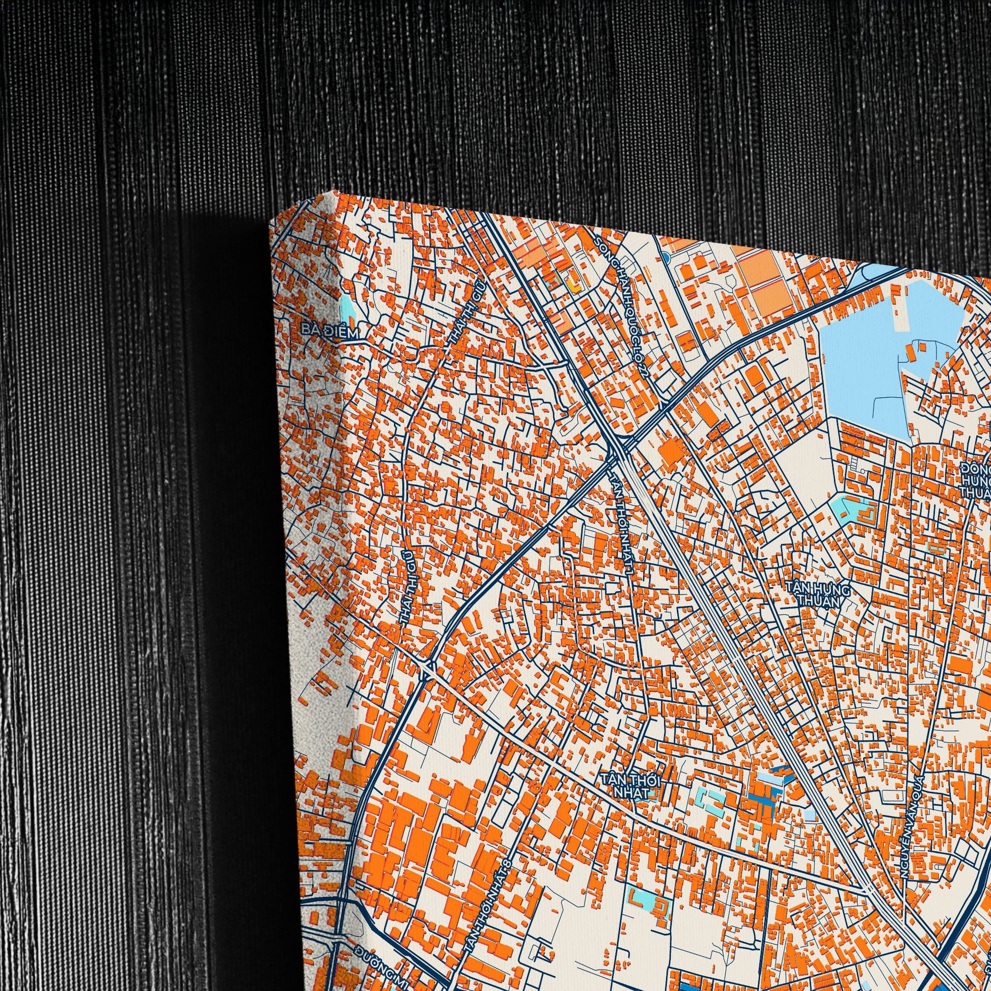 Ho Chi Minh City Vietnam Colorful City Map Canvas Print Detail