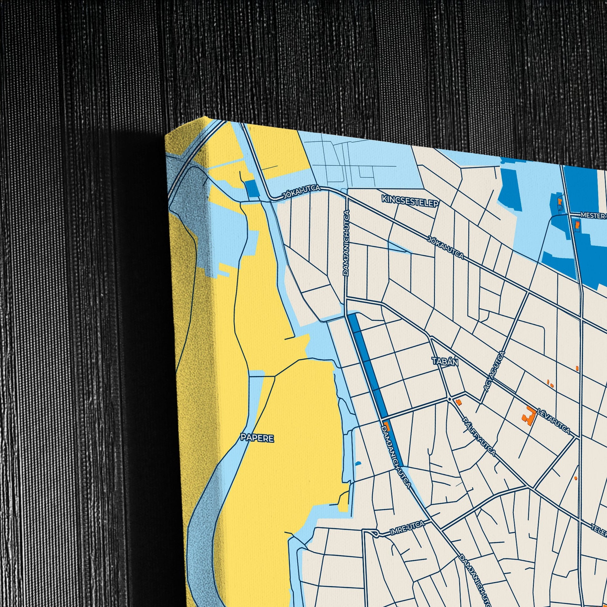 Hódmezővásárhely Hungary Colorful City Map Canvas Print Detail