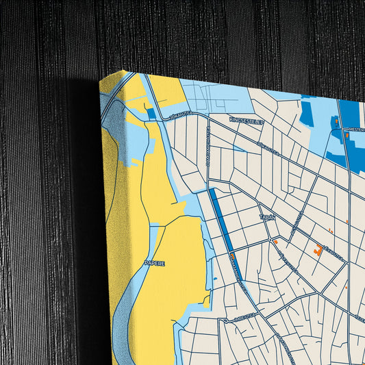 Hódmezővásárhely Hungary Colorful City Map Canvas Print Detail