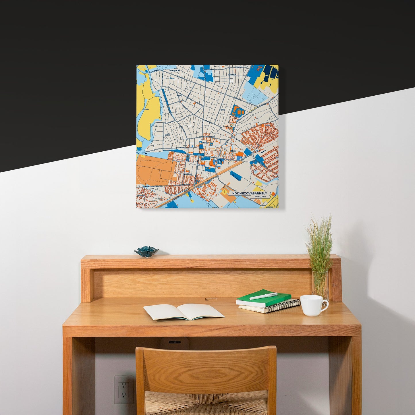 Hódmezővásárhely Hungary Colorful City Map Canvas Print Scene