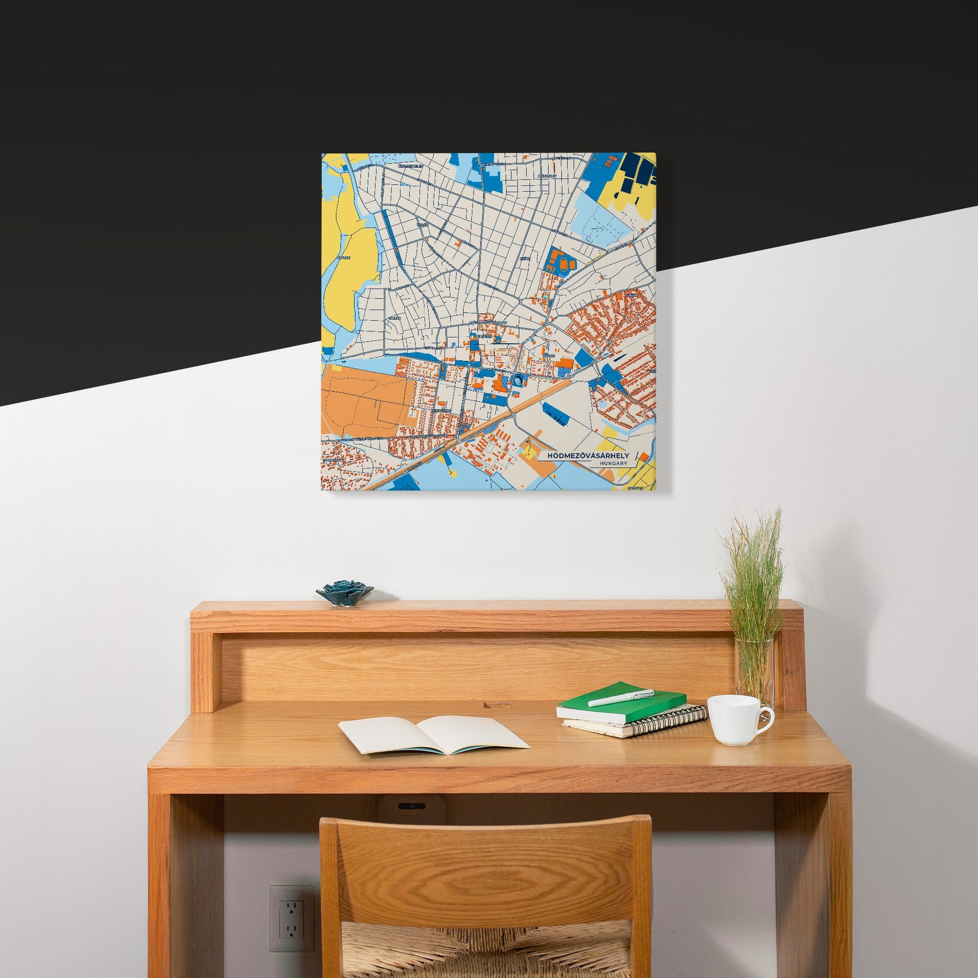 Hódmezővásárhely Hungary Colorful City Map Canvas Print Scene