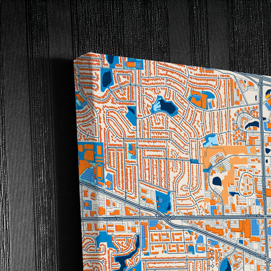 Hoffman Estates Illinois Colorful City Map Canvas Print Detail