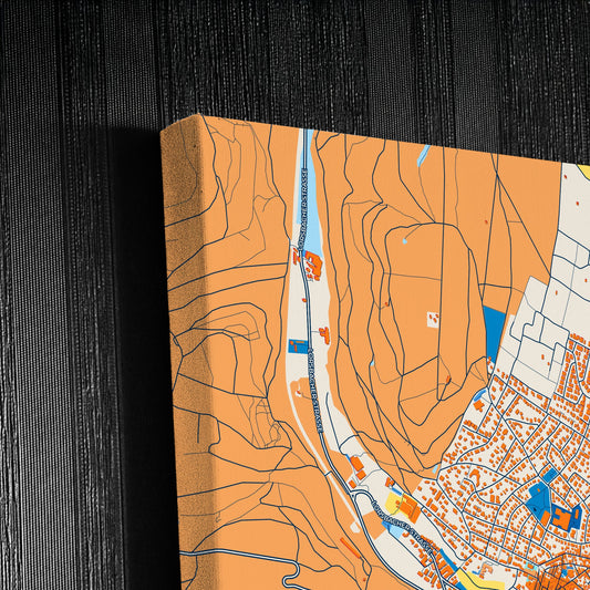 Hofheim Am Taunus Germany Colorful City Map Canvas Print Detail