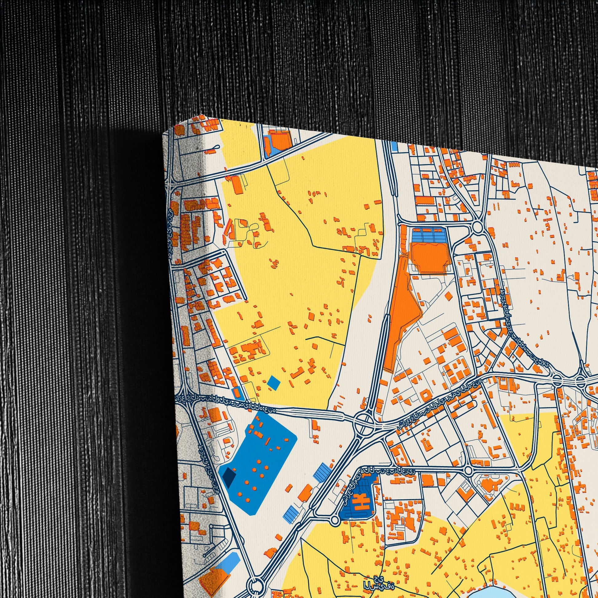 Hofuf Saudi Arabia Colorful City Map Canvas Print Detail