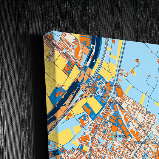 Hohenems Austria Colorful City Map Canvas Print Detail