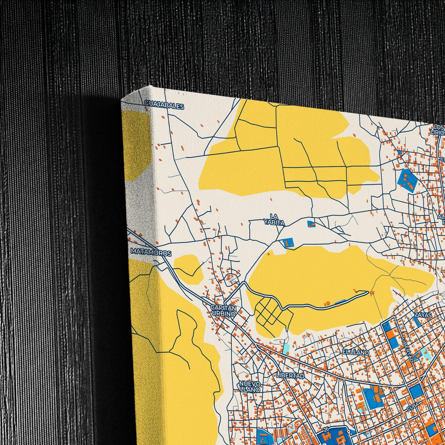 Holguín Cuba Colorful City Map Canvas Print Detail