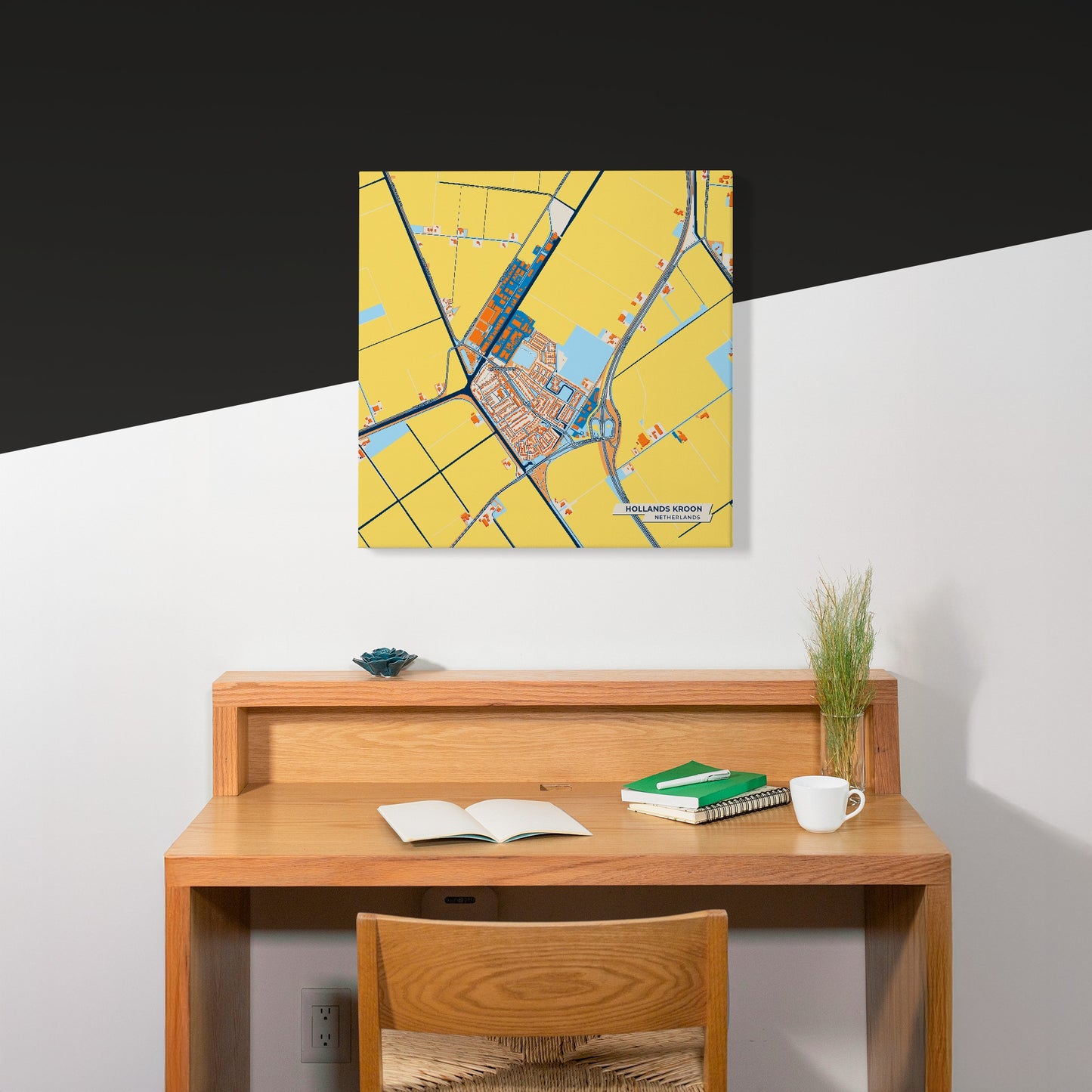 Hollandskroon Netherlands Colorful City Map Canvas Print Scene