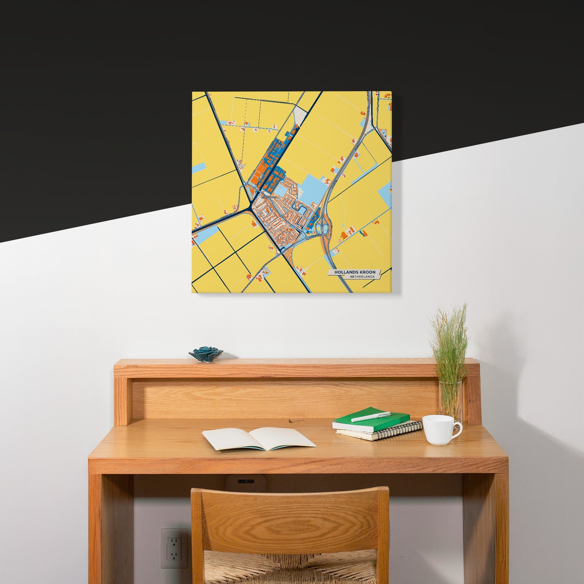Hollandskroon Netherlands Colorful City Map Canvas Print Scene