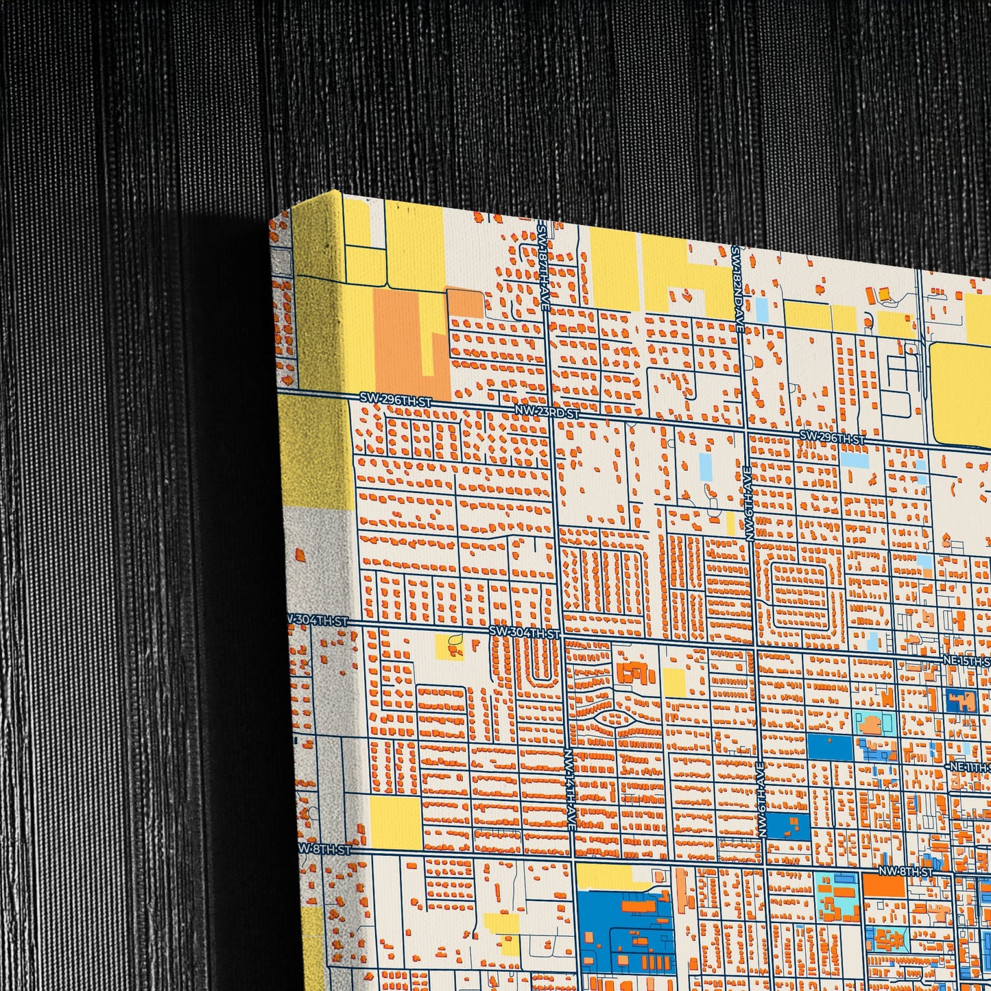 Homestead Florida Colorful City Map Canvas Print Detail