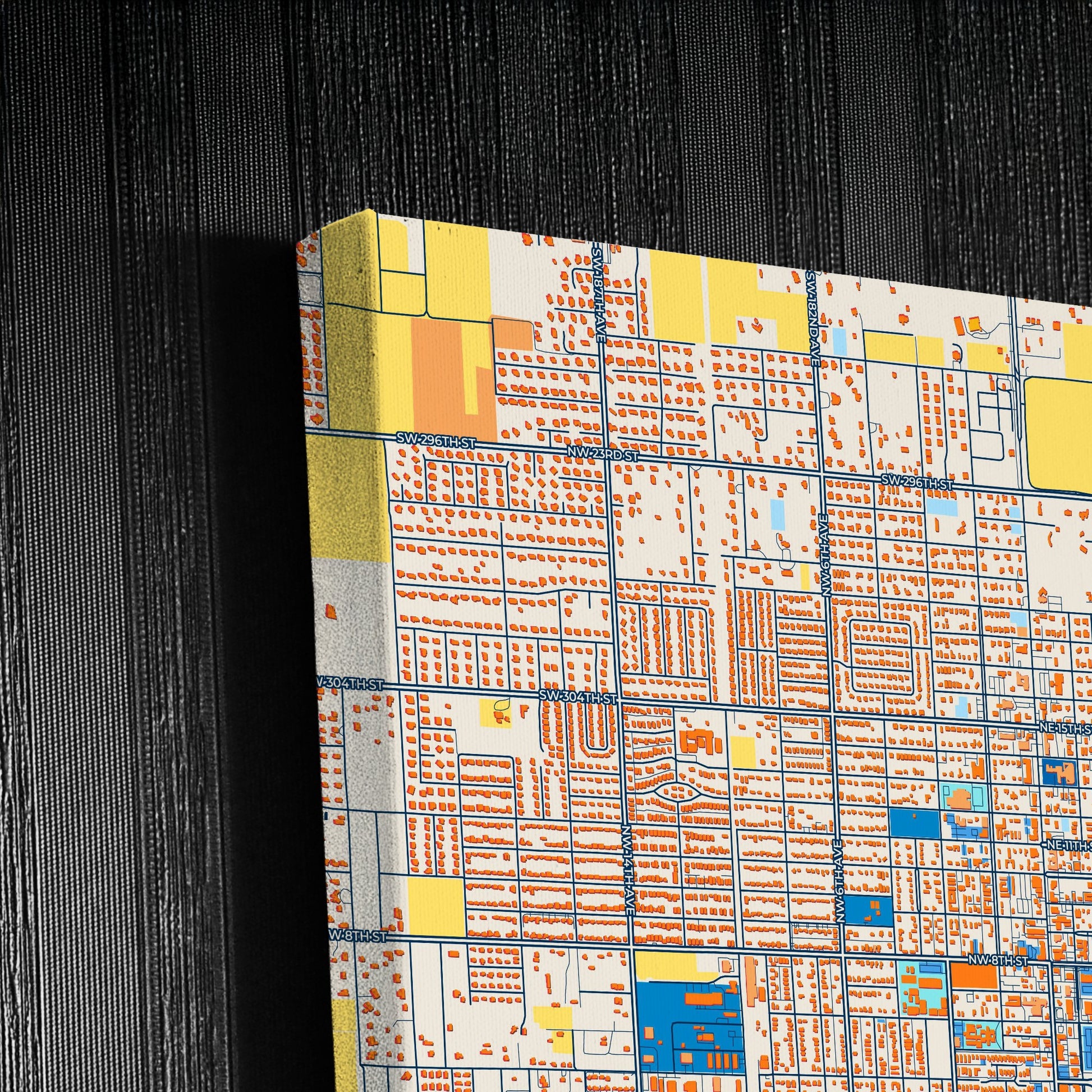 Homestead Florida Colorful City Map Canvas Print Detail