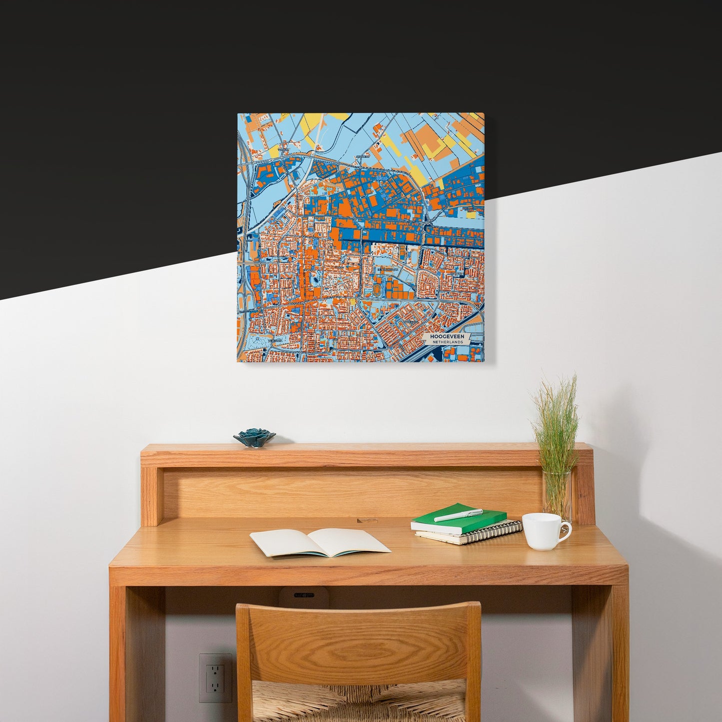 Hoogeveen Netherlands Colorful City Map Canvas Print Scene