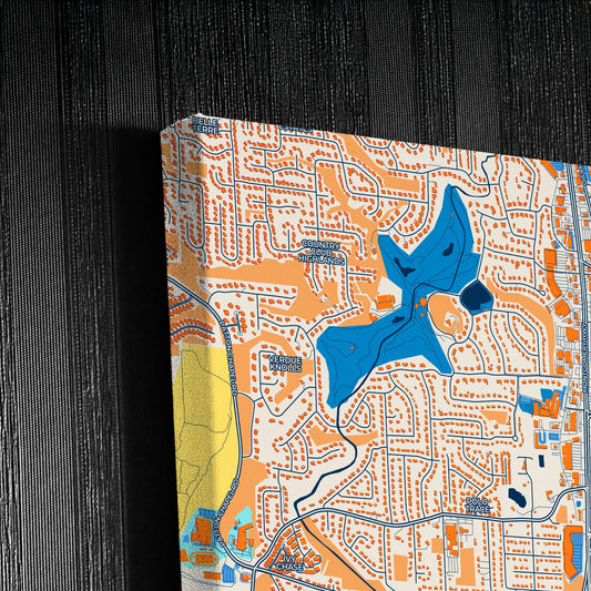 Hoover Alabama Colorful City Map Canvas Print Detail