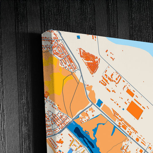 Горишні Плавні Ukraine Colorful City Map Canvas Print Detail
