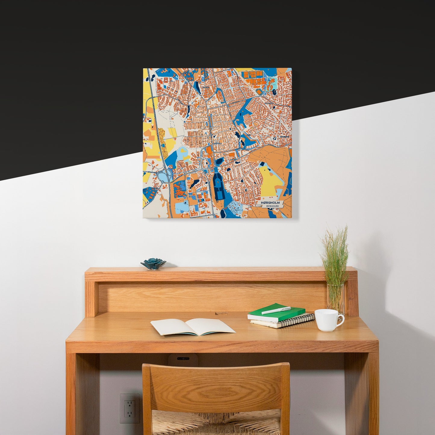 Hørsholm Denmark Colorful City Map Canvas Print Scene