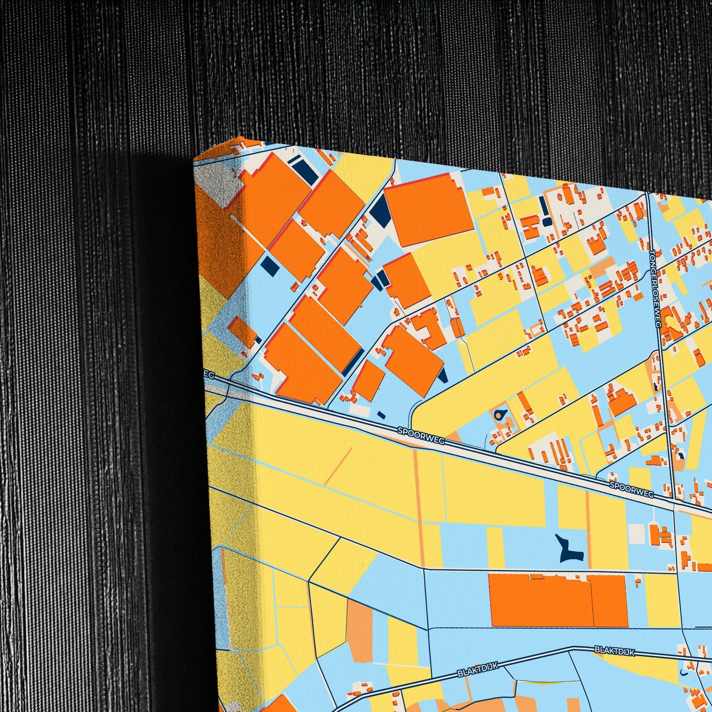 Horstaandemaas Netherlands Colorful City Map Canvas Print Detail