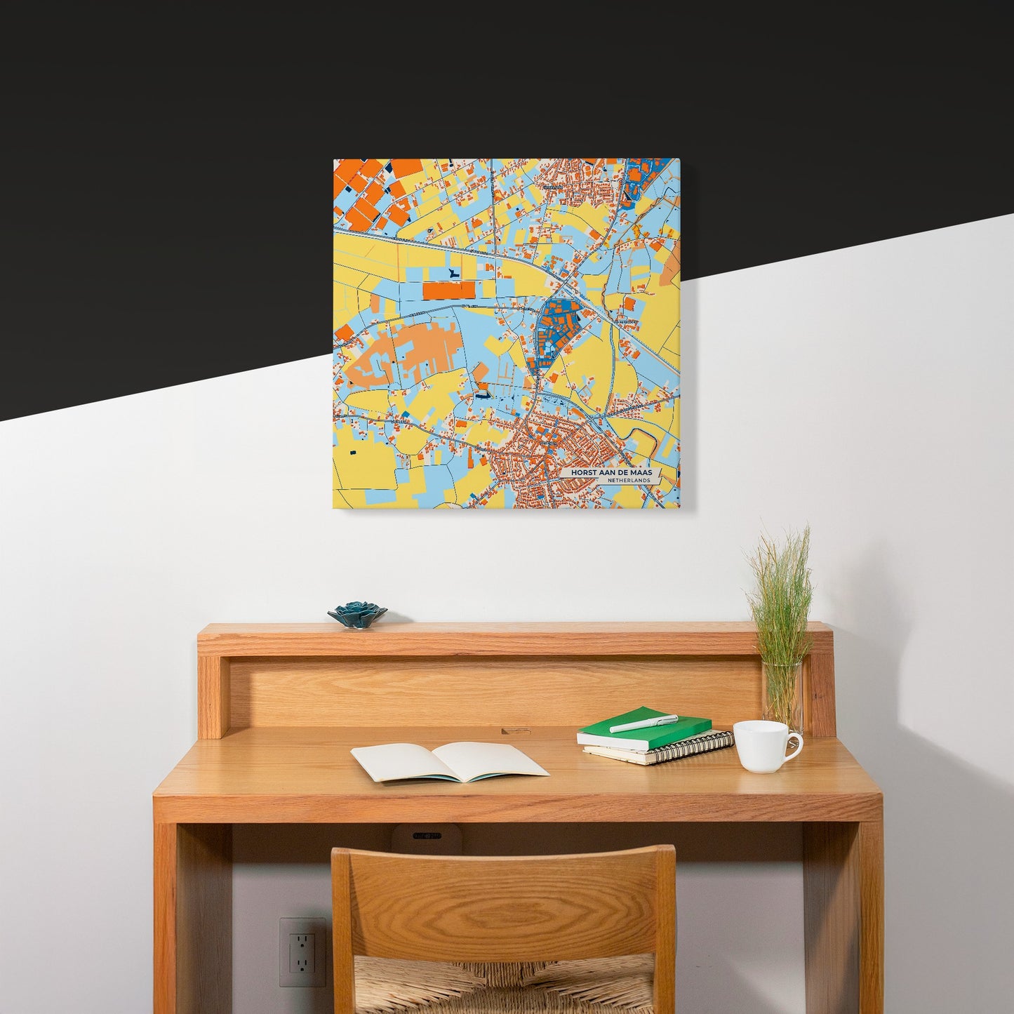 Horstaandemaas Netherlands Colorful City Map Canvas Print Scene