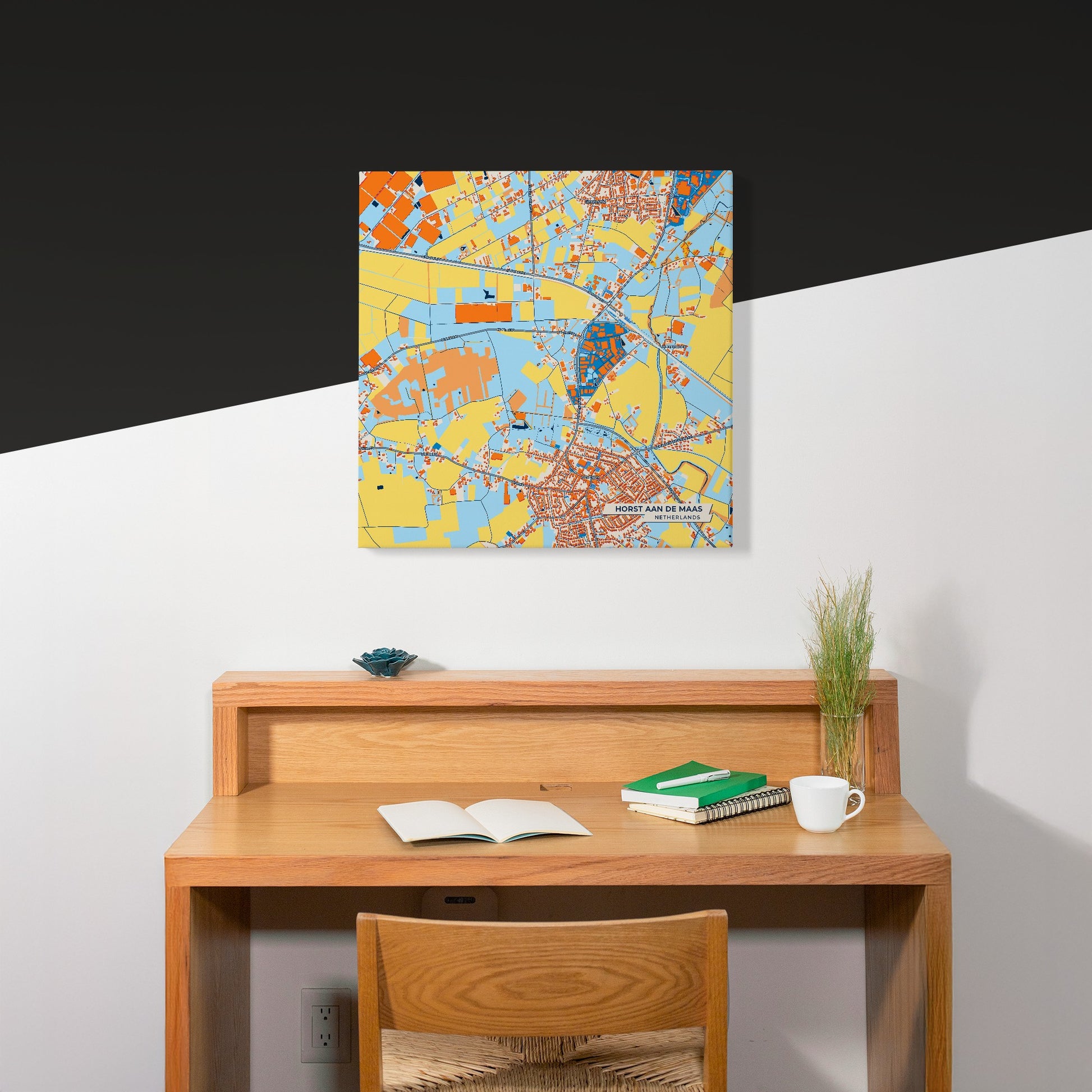 Horstaandemaas Netherlands Colorful City Map Canvas Print Scene