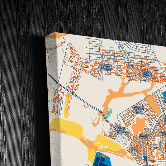 Hortolandia Brazil Colorful City Map Canvas Print Detail