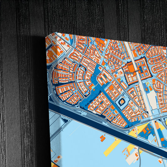 Houten Netherlands Colorful City Map Canvas Print Detail