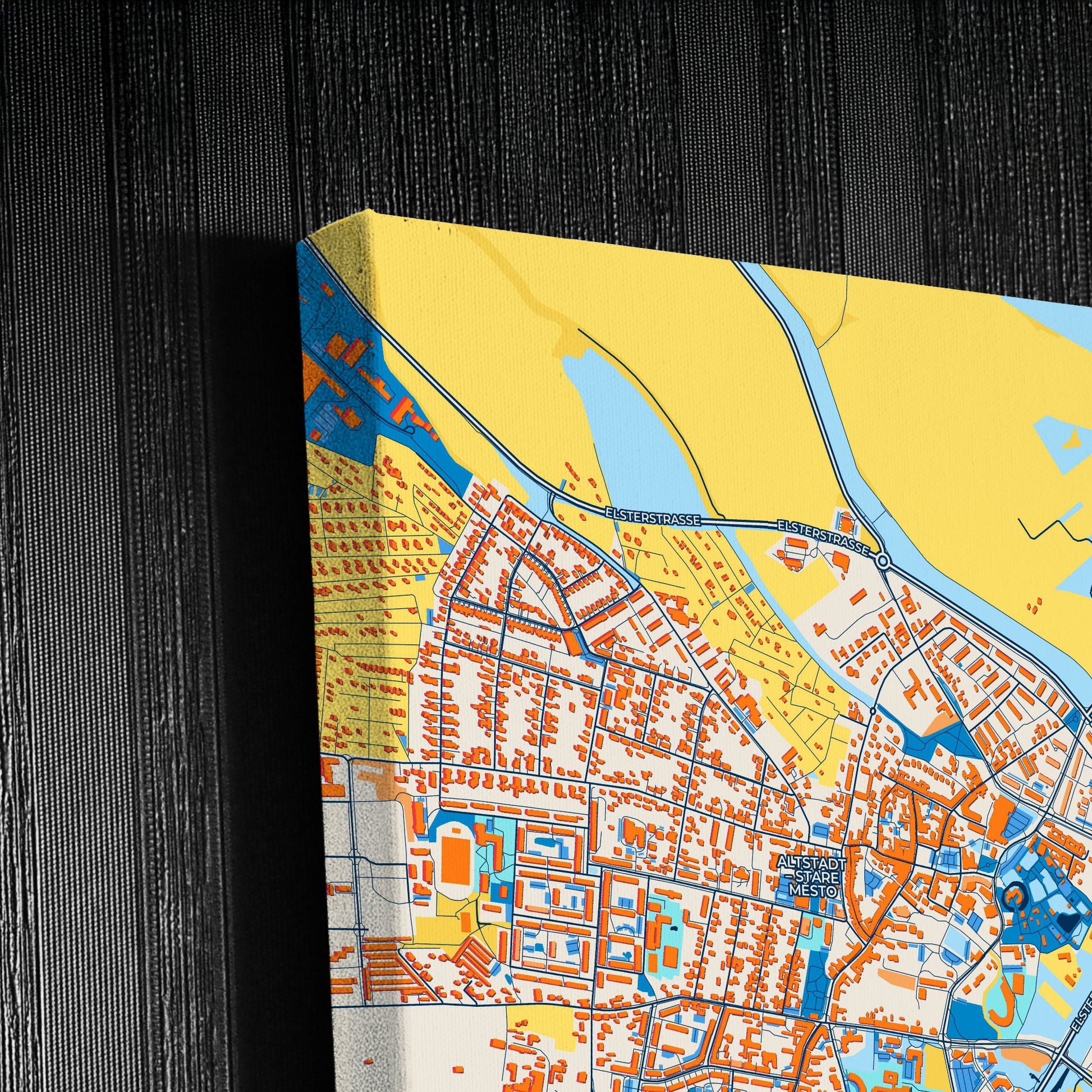 Hoyerswerda Germany Colorful City Map Canvas Print Detail