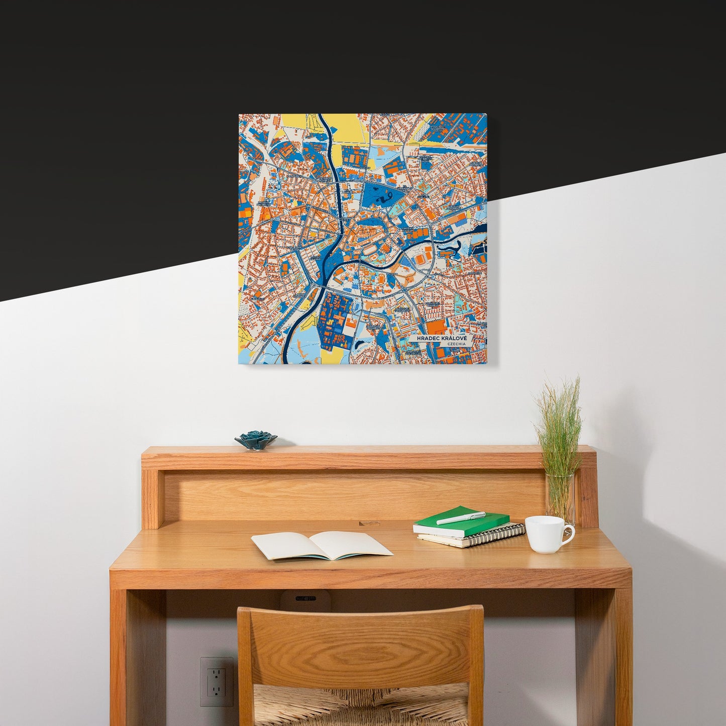 Hradeckrálové Czechia Colorful City Map Canvas Print Scene