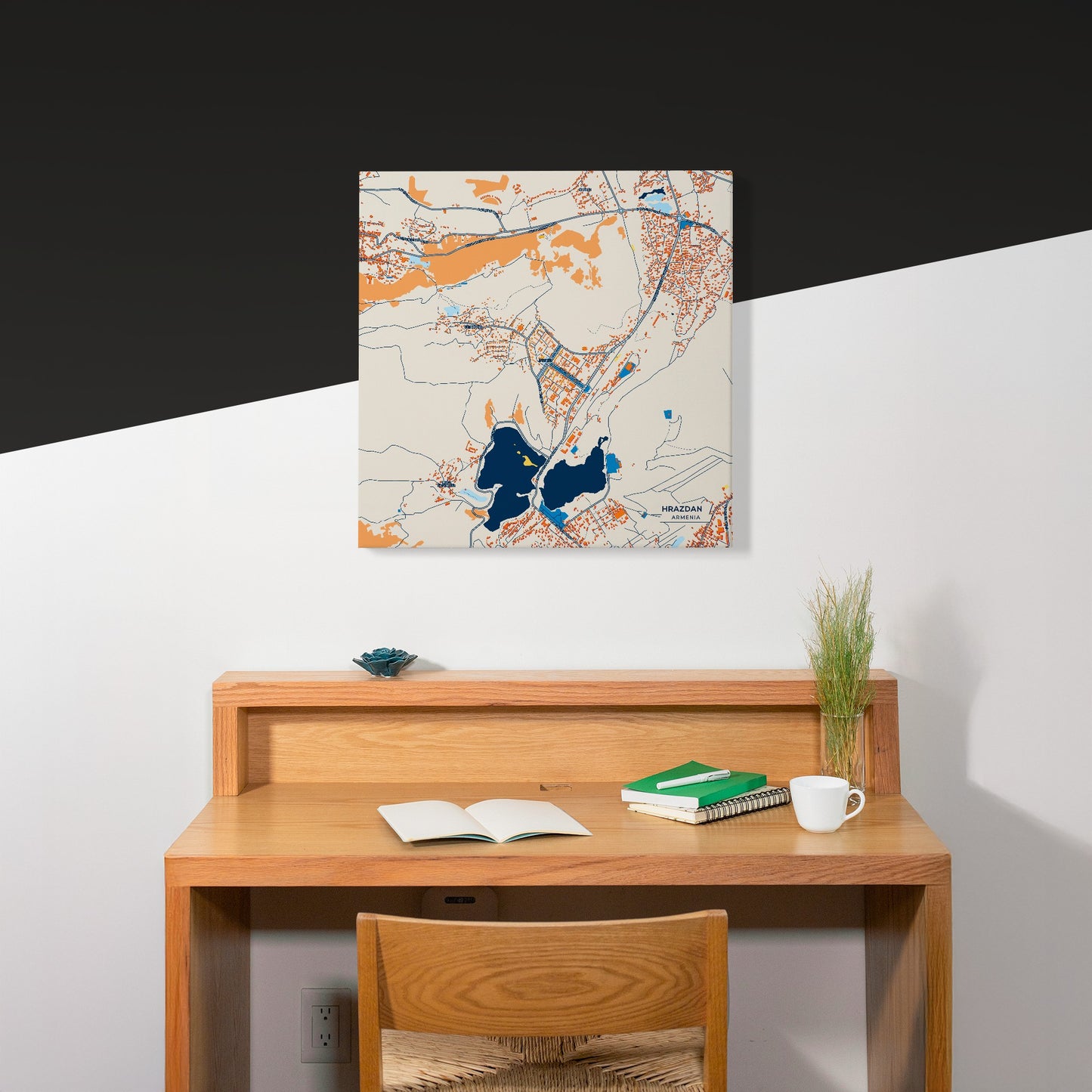 Hrazdan Armenia Colorful City Map Canvas Print Scene