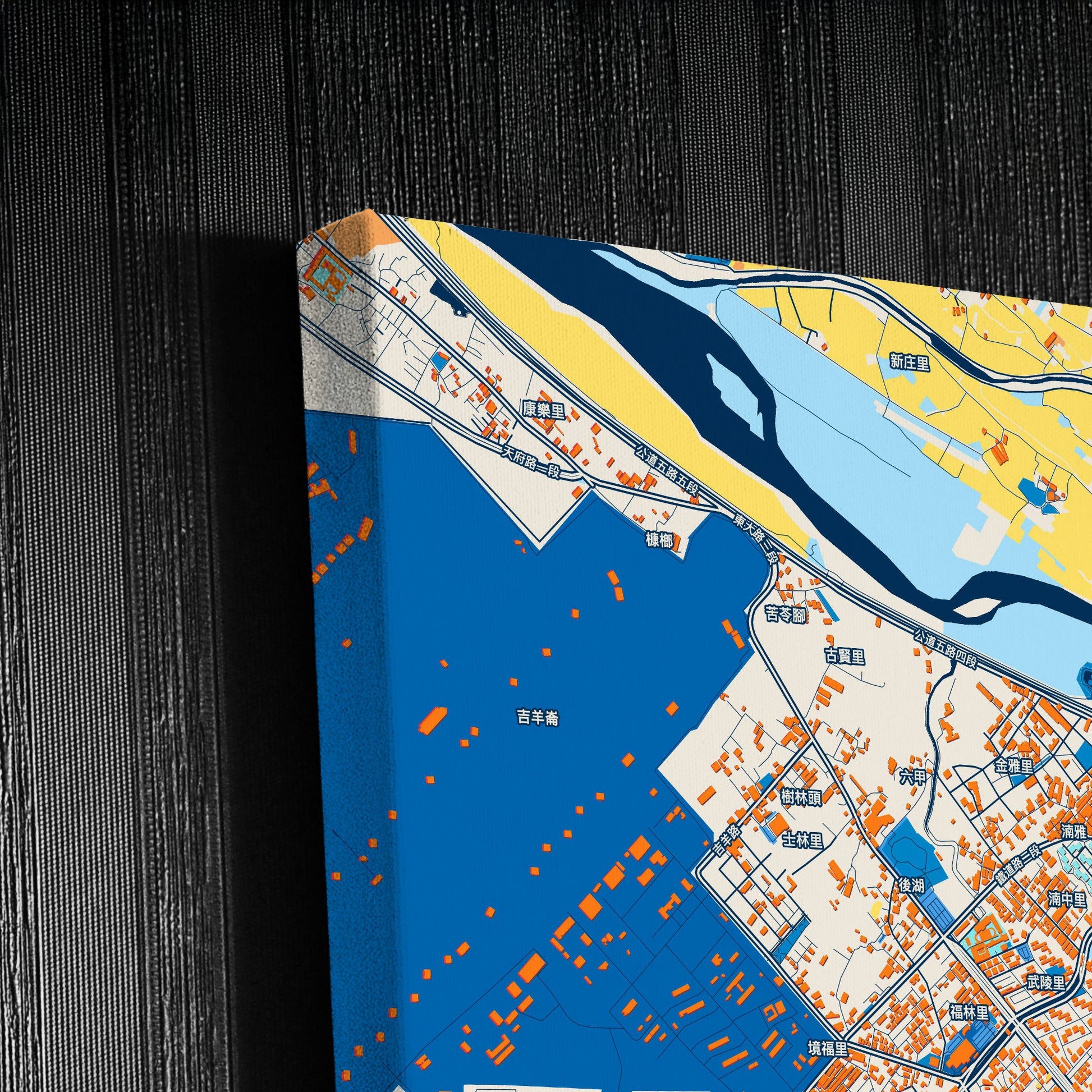 Hsinchu Taiwan Colorful City Map Canvas Print Detail