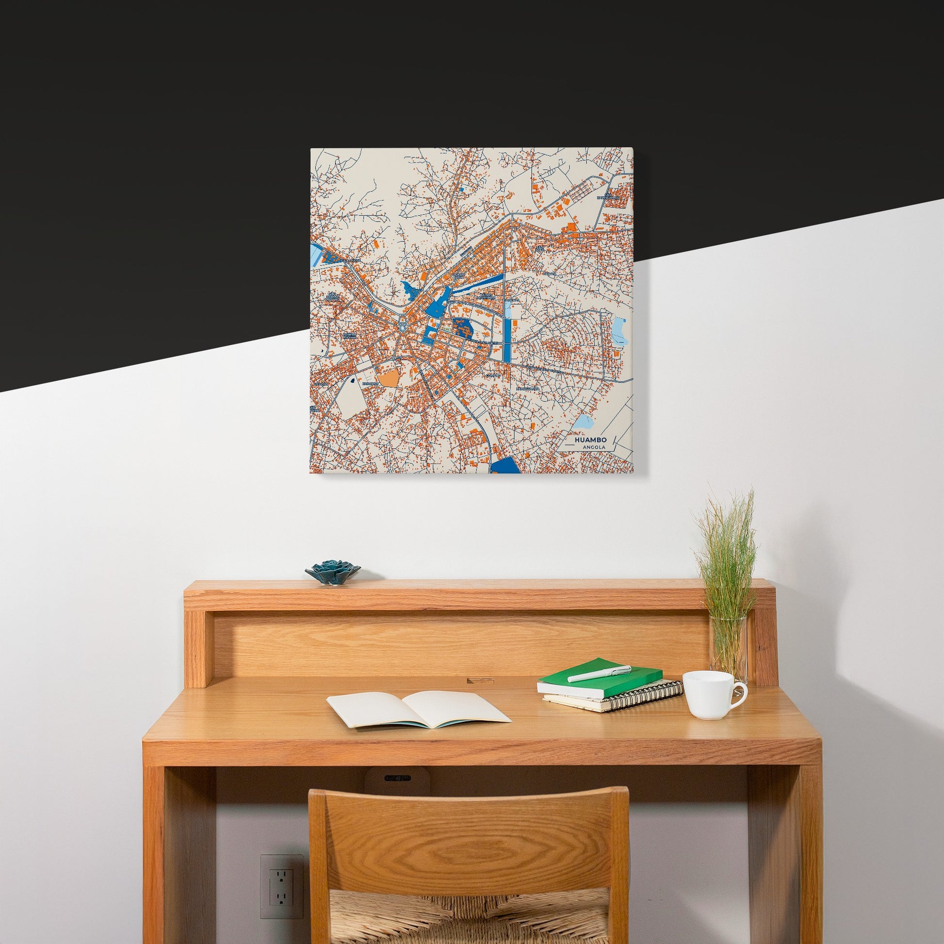 Huambo Angola Colorful City Map Canvas Print Scene