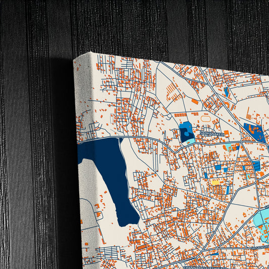 Hubli–Dharwad India Colorful City Map Canvas Print Detail