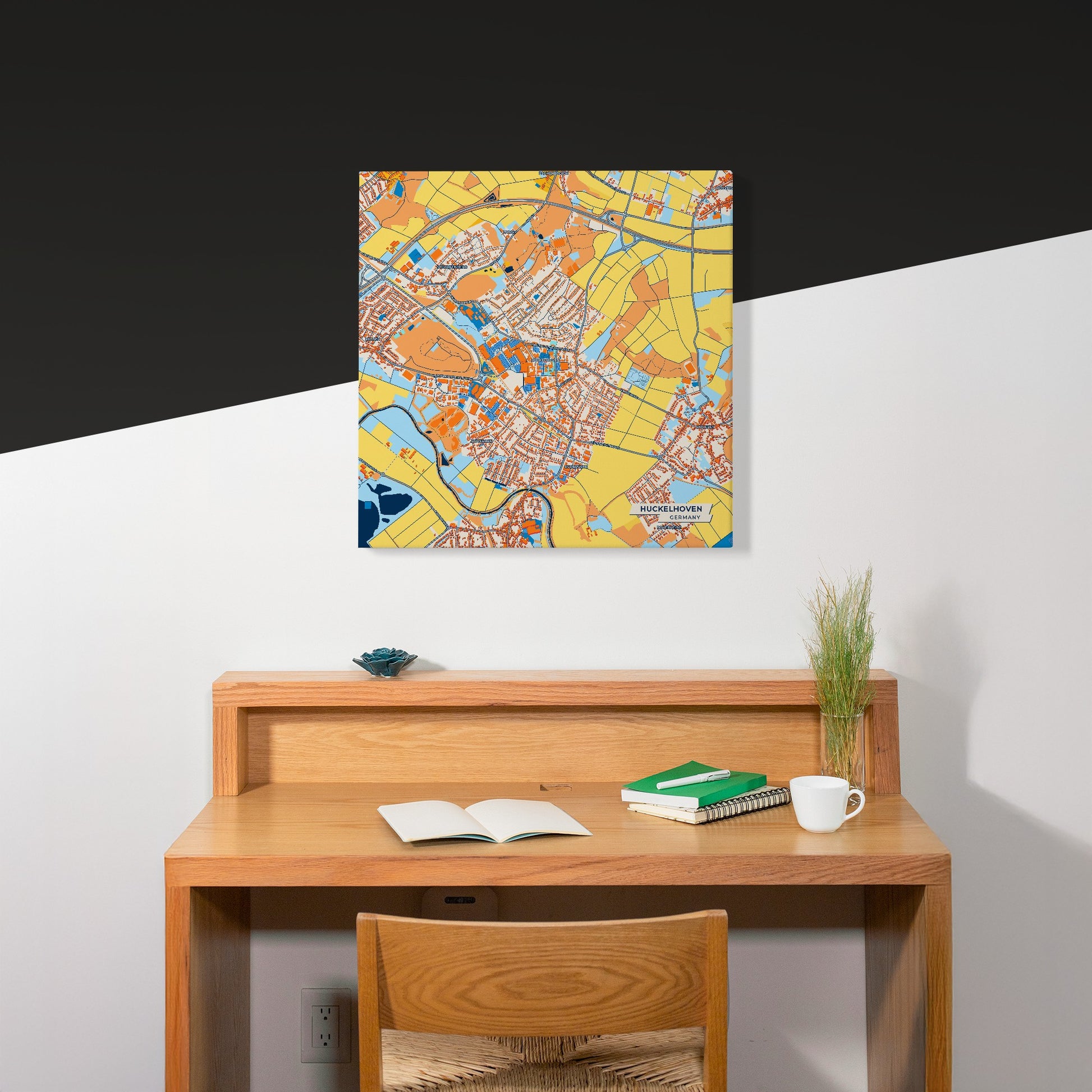 Hückelhoven Germany Colorful City Map Canvas Print Scene