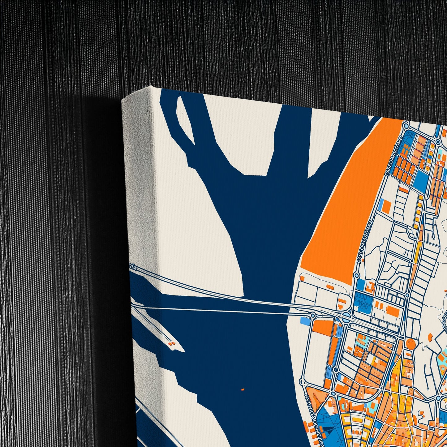 Huelva Spain Colorful City Map Canvas Print Detail