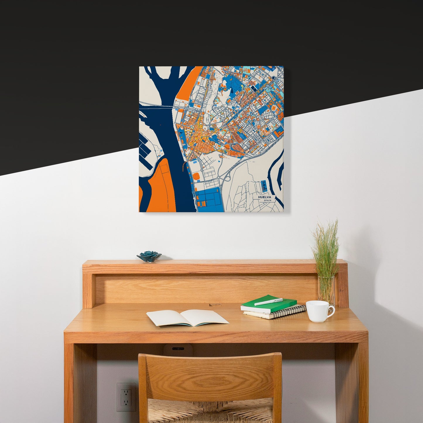 Huelva Spain Colorful City Map Canvas Print Scene
