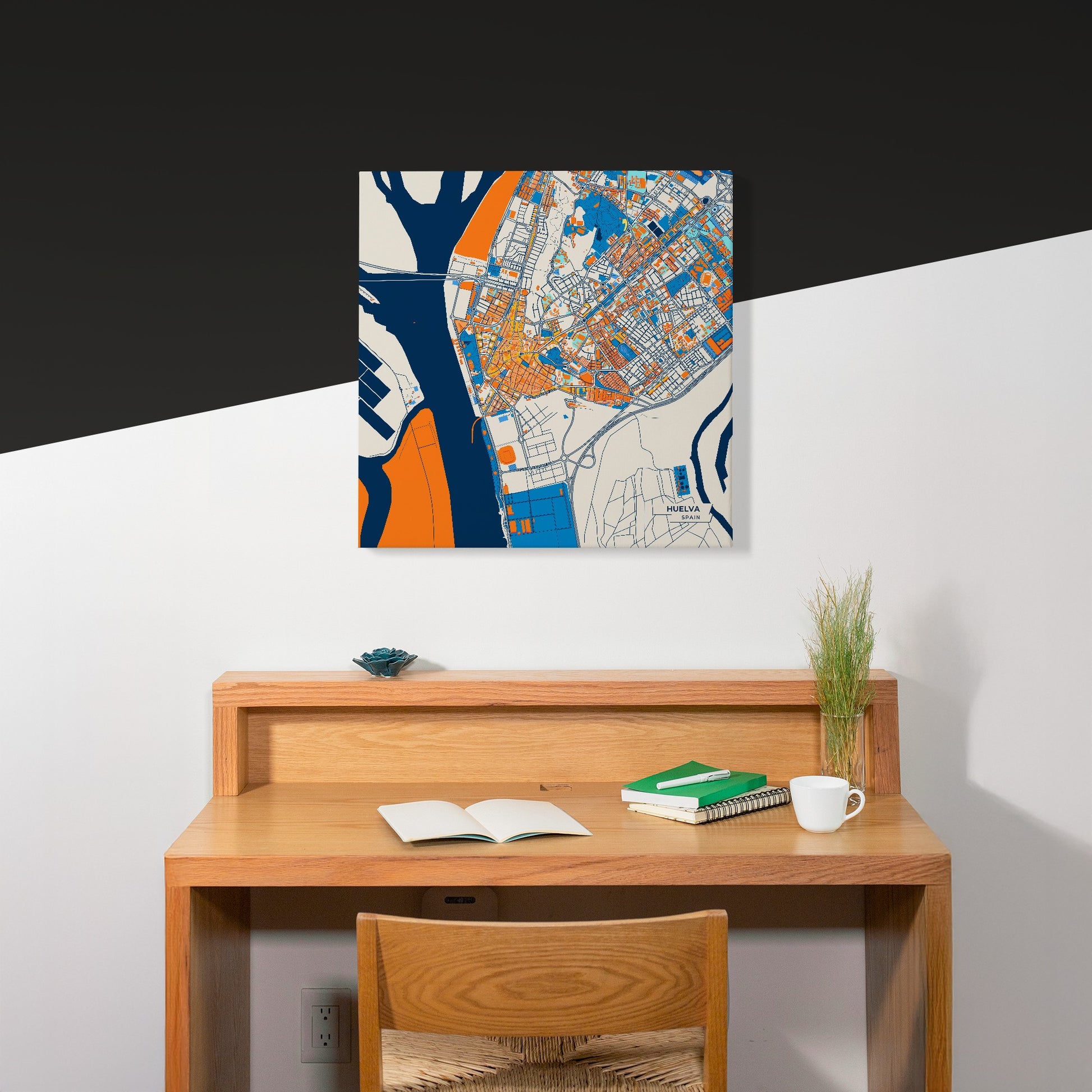 Huelva Spain Colorful City Map Canvas Print Scene