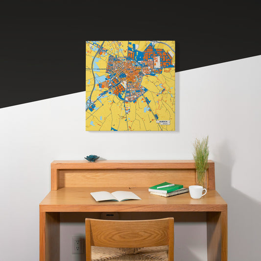 Huesca Spain Colorful City Map Canvas Print Scene