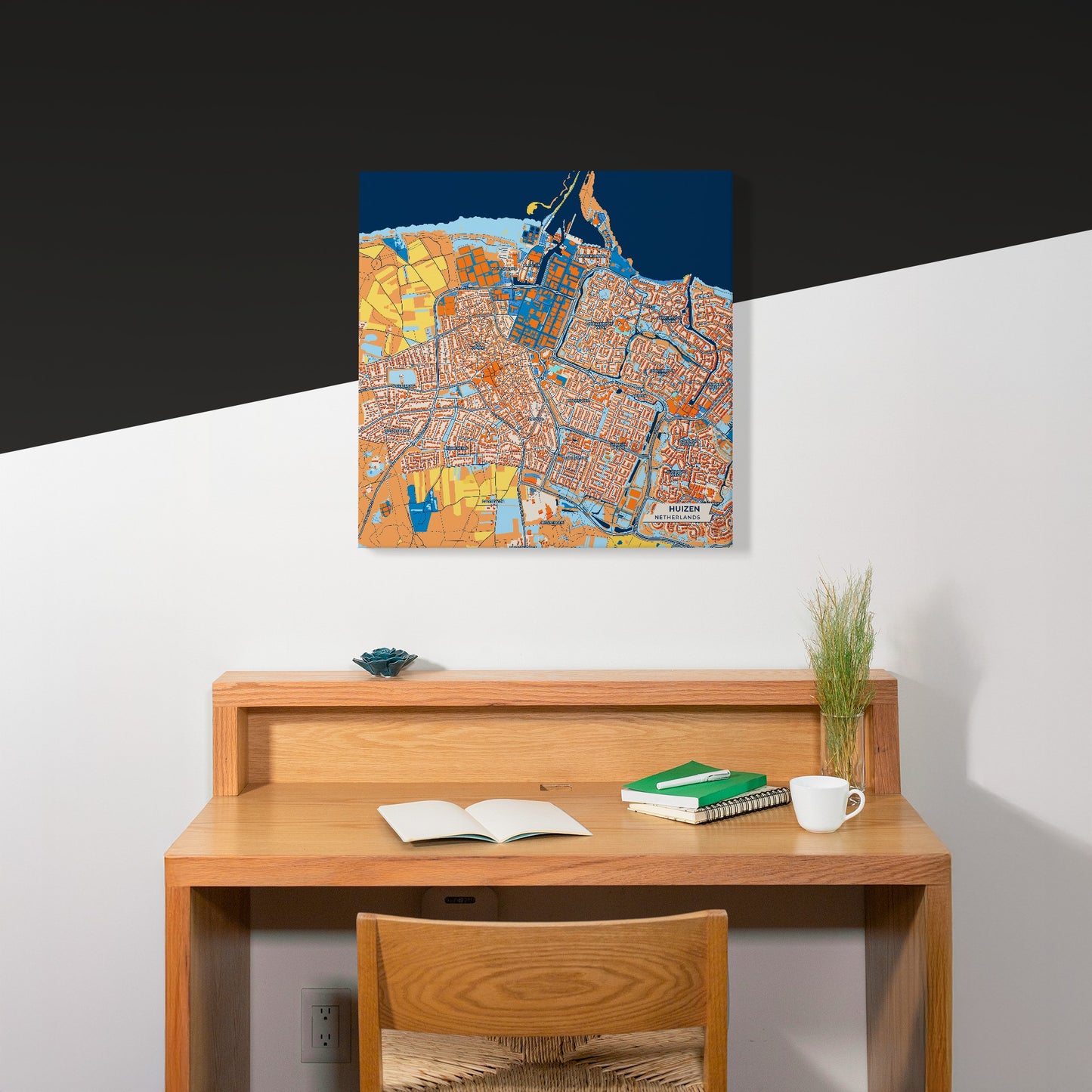 Huizen Netherlands Colorful City Map Canvas Print Scene