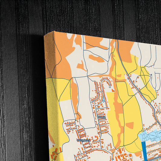 Humenné Slovakia Colorful City Map Canvas Print Detail