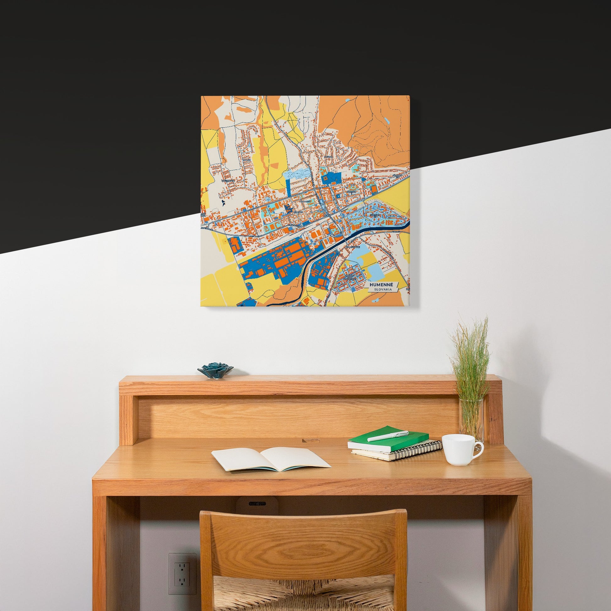 Humenné Slovakia Colorful City Map Canvas Print Scene