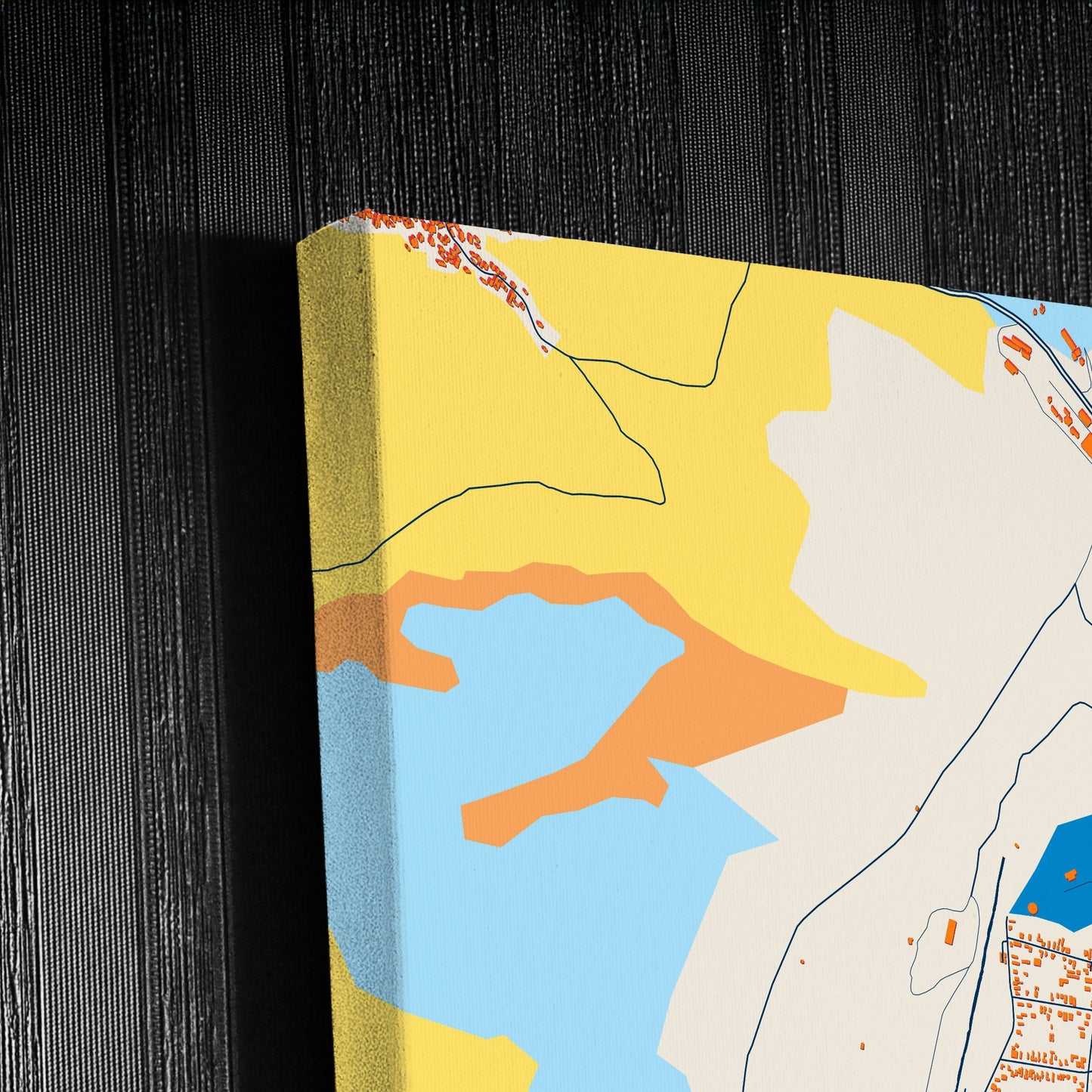 Hunedoara Romania Colorful City Map Canvas Print Detail