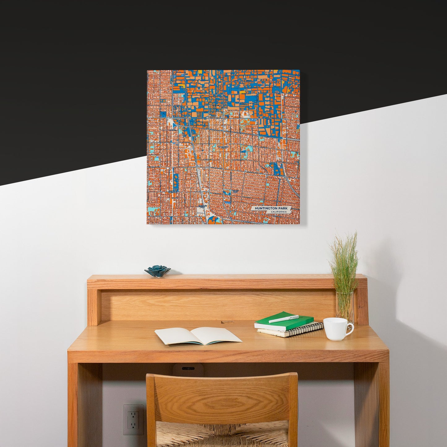 Huntington Park California Colorful City Map Canvas Print Scene