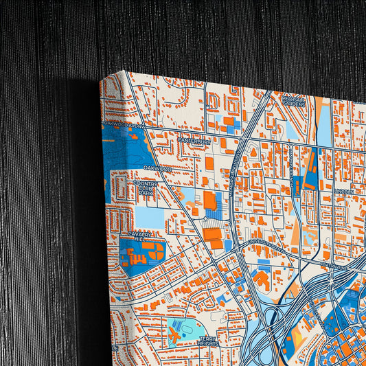 Huntsville Alabama Colorful City Map Canvas Print Detail