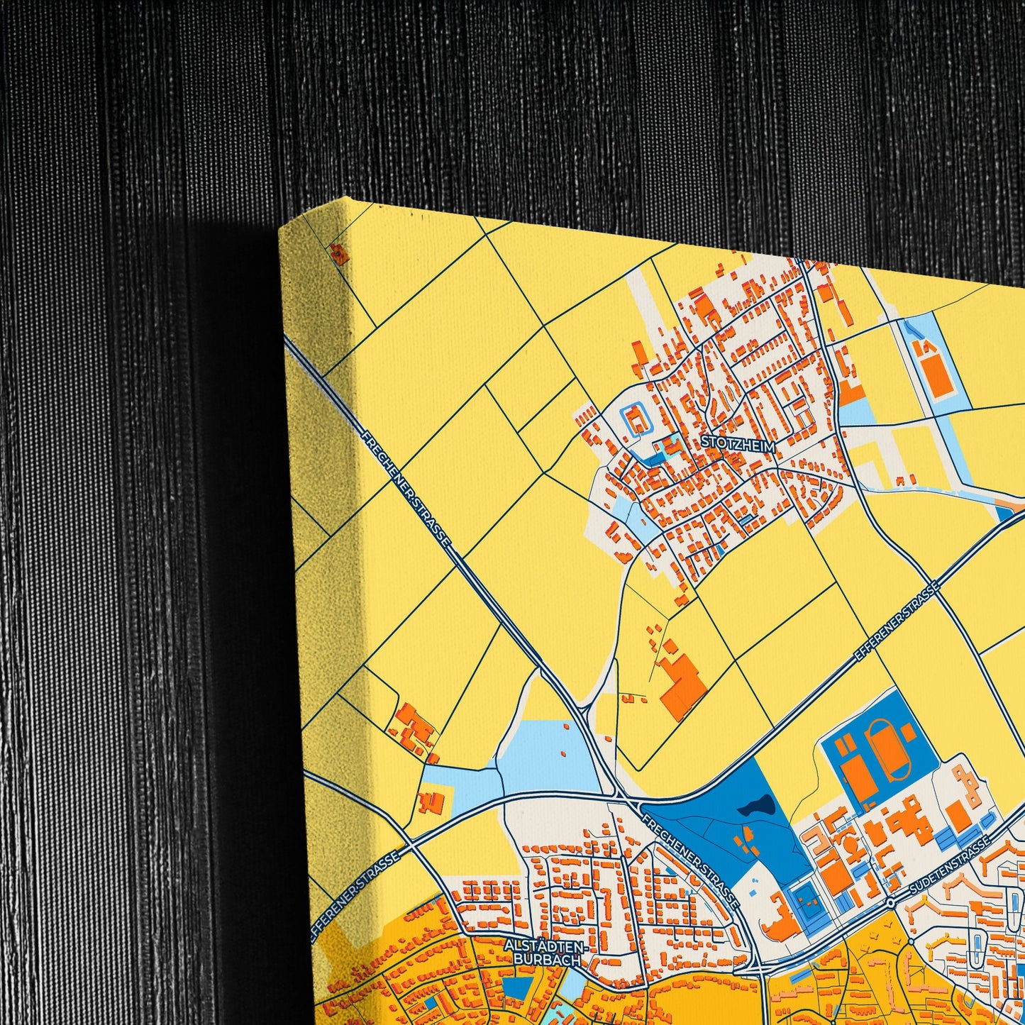 Hürth Germany Colorful City Map Canvas Print Detail