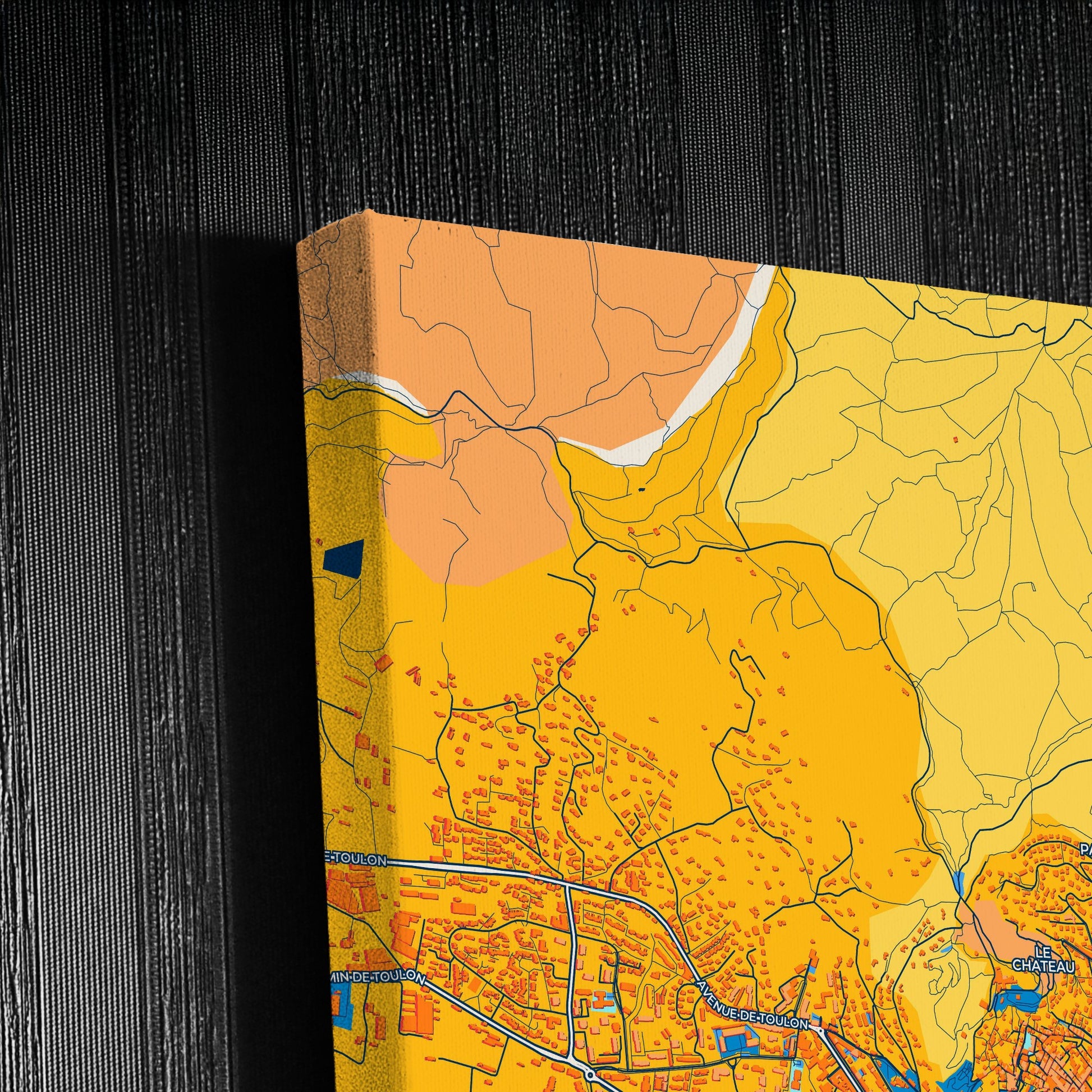 Hyères France Colorful City Map Canvas Print Detail