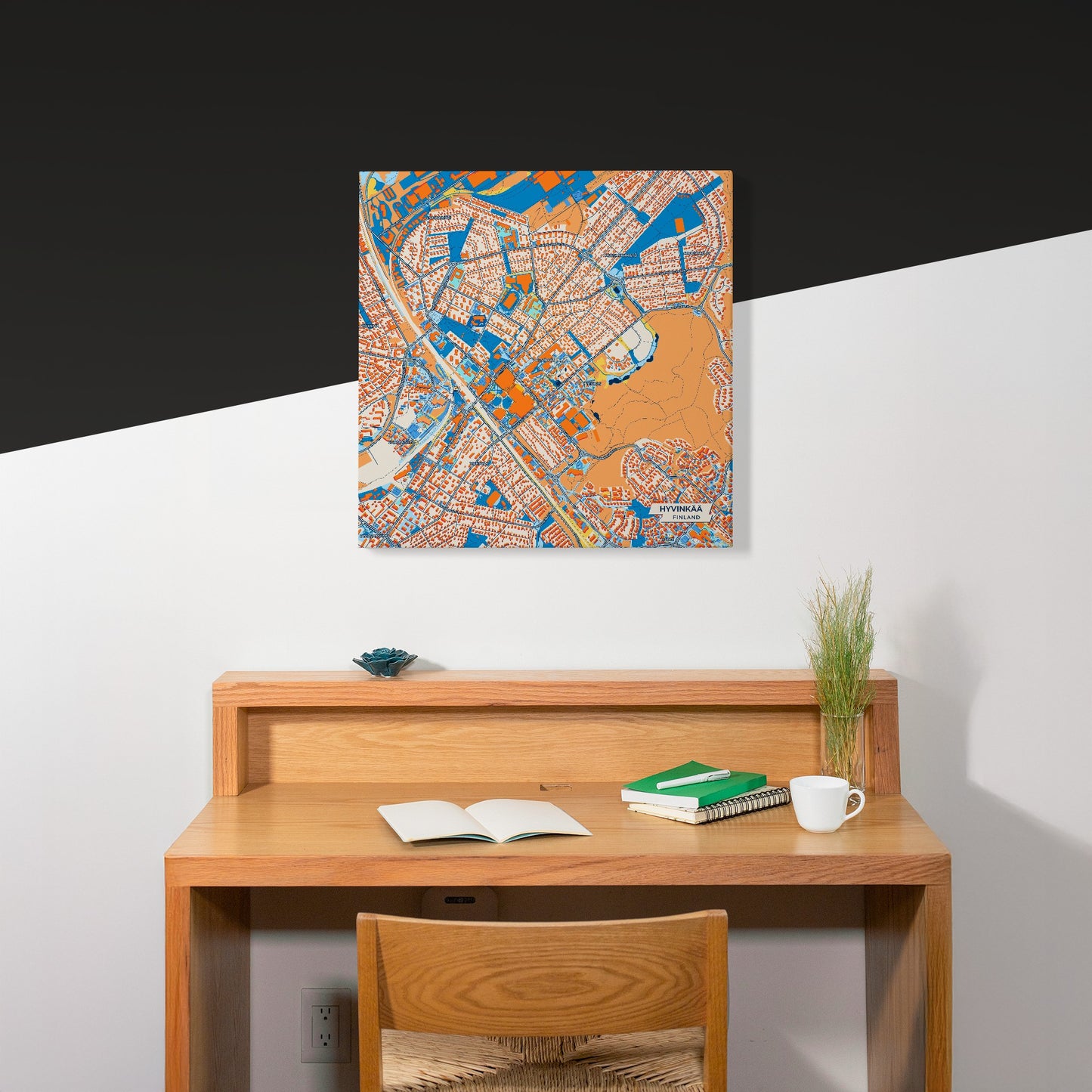 Hyvinkää Finland Colorful City Map Canvas Print Scene