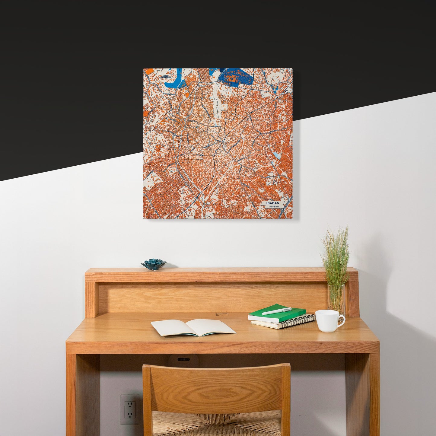 Ibadan Nigeria Colorful City Map Canvas Print Scene