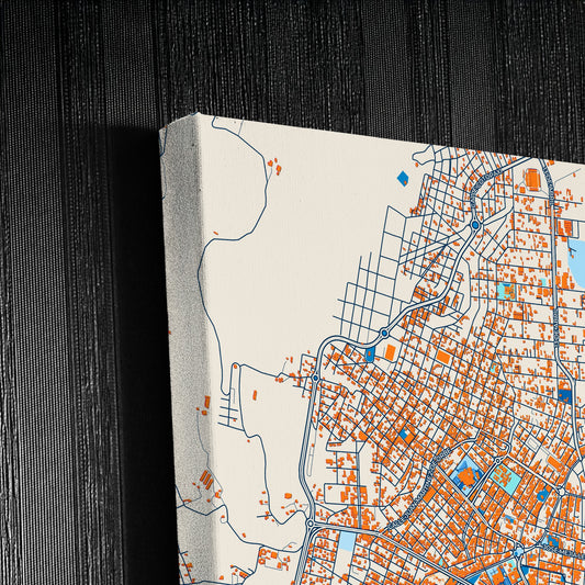 Ibarra Ecuador Colorful City Map Canvas Print Detail