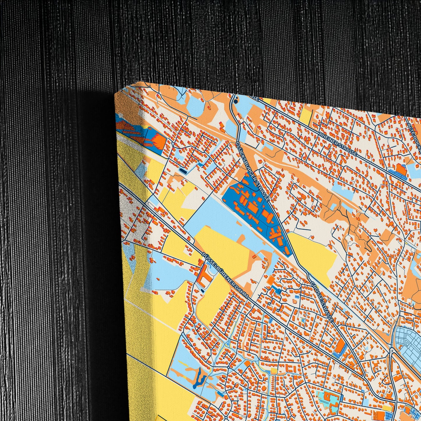 Ibbenbüren Germany Colorful City Map Canvas Print Detail