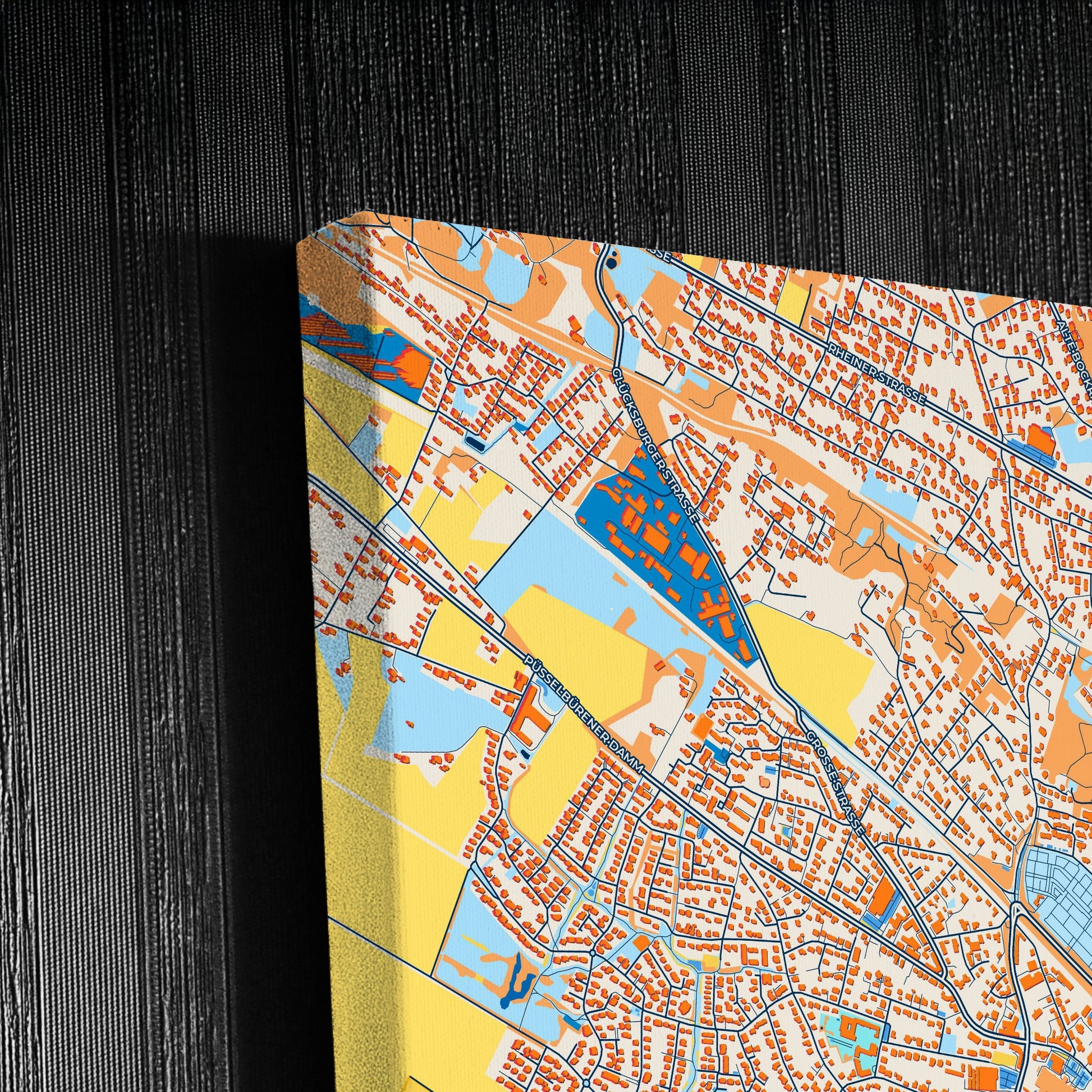 Ibbenbüren Germany Colorful City Map Canvas Print Detail